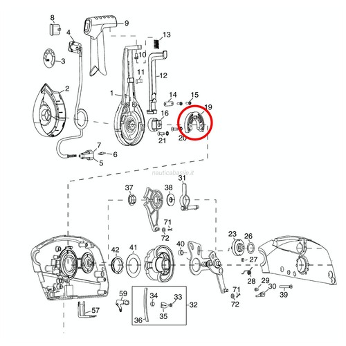 Blocco cambio marce evinrude - blocco,