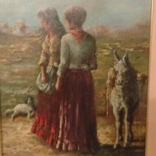 Quadro Olio "Le zingare" pittore Trilli