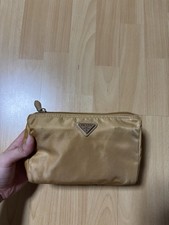 Prada borsa cosmetica toiletry bag marrone crema beige nuova