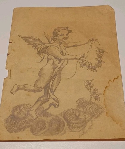 Disegno antico cherubino con - disegno,