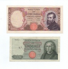 Banconote 10.000 e 5.000 Lire