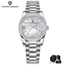 Orologio Brillanti Donna Pagani Design  32mm Regalo Acciaio Inossidabile *NOVITÀ