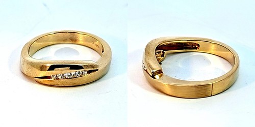 Anello oro 375 con zirconi - d'oro,