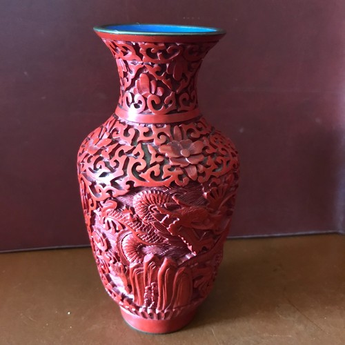 Antico vaso cinabro rosso - , xx