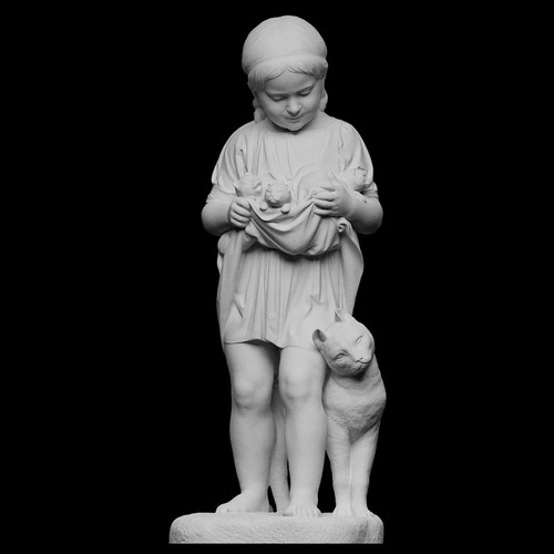 Statua scultura bambina con - scultura,