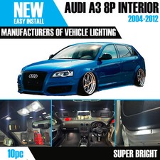 SET 10 PZ LAMPADINE LED AUDI A3 8P BIANCO AGGIORNAMENTO INTERNI SENZA ERRORI