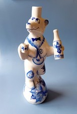 Decanter Caraffa Orso Gzhel' Russa URSS - Dipinto a Mano porta candela