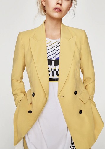 Blazer doppiopetto zara giallo - doppiopetto,