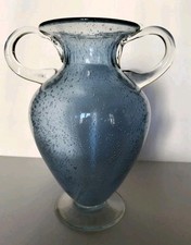Vaso-anfora in vetro pulegoso