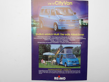 Brochure depliant VW T4 REIMO centro camper Cityvan City Van ed. 8/1995