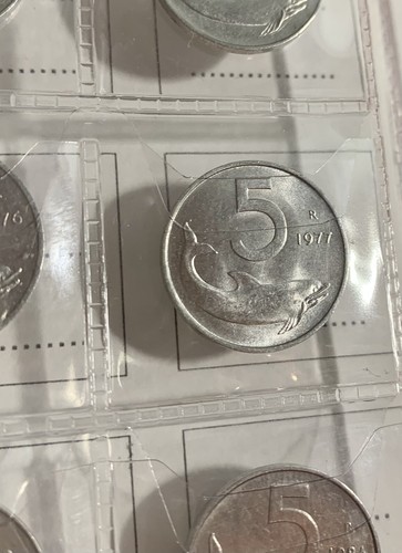 Moneta lire del - 5, 1977
