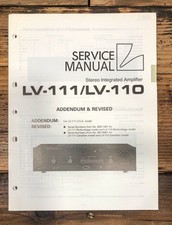 Luxman LV-110 LV-111 Amplificatore Addendum Manuale di Servizio *Originale*