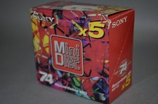 5x Sony MiniDisc in confezione / 74 MD / rosso rubino / nuovo sigillato Giappone