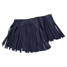 2 Yards Frange En Cuir PU Bleu