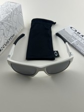Oakley Jupiter quadrato bianco opaco nero iridio polarizzato + scatola icone cromate NUOVO