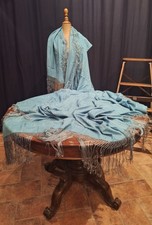 Antico Copriletto Mezzaro Tenda Misure Cm310 X160 + Frange Su Tutti I Lati