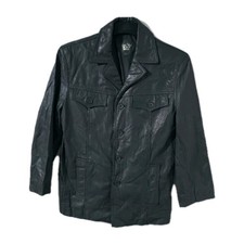 Giacca pelle uomo media nera