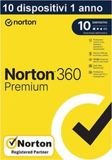 NORTON 360 Premium 2025 10 PC 1 anno | Internet Security Antivirus | Senza Abbo