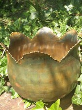 Fioriera fioriera con bordo a punti verde rame fioriere sopravaso fioriera