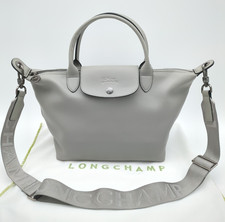 Borsa grigia Longchamp Le Pliage manico extra superiore uscita (spedizione in 1 giorno lavorativo)