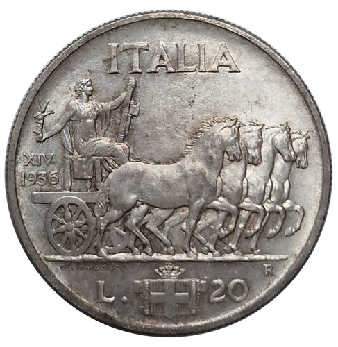 Regno italia 20 lire - d'italia,