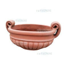 Vaso in terracotta ovale con manici artigianato a mano arredo casa giardino