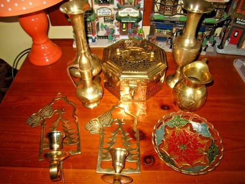Portacandele natalizie ottone