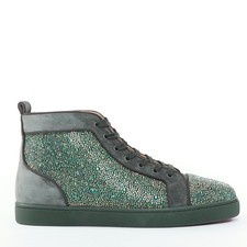 Sneaker alta CHRISTIAN LOUBOUTIN Louis Orlato zar verde strass cristalli EU44