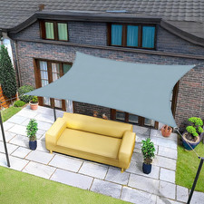 3X4M Gris Bleu Tenda a Vela Rettangolare Ombreggiante, Impermeabile Vele Parasol