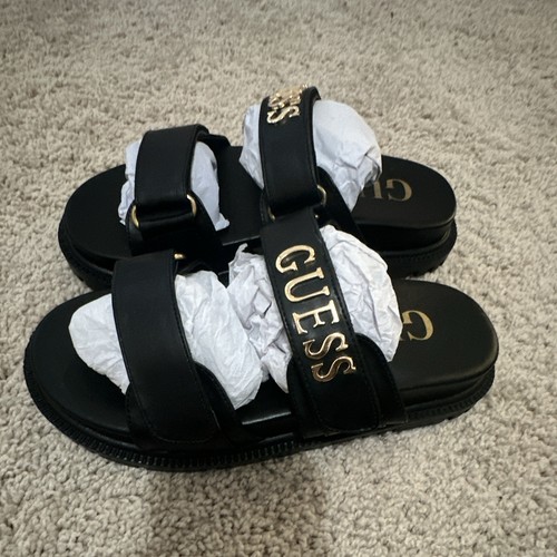 Guess sandali donna nero oro - guess, nero/oro