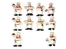 10 CALAMITE CHEF CUOCO IN RESINA CALAMITA MAGNETI FRIGO CAPPA CUCINA CM 8