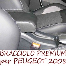 Bracciolo PEUGEOT 2008 (2013-2019) -eco pelle nera -appoggiagomito-MADE IN ITALY