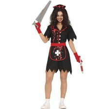 Costume infermiera zombie carnevale halloween abito vestito horror Donna
