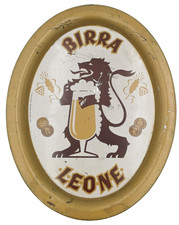 BIRRA LEONE - VASSOIO PUBBLICITARIO ANNI '60 - A. PELLICONI