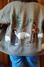 Cardigan Vera da pozzo, 44, marrone inserti in tessuto, lana wool, made in italy