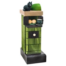 Stufa piastrellata verde