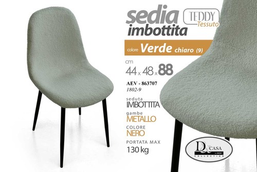 Sedia metallo tessuto verde - metallo,