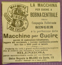 Rara piccola pubblicità Singer 1903 macchine da cucire, da rivista d'epoca