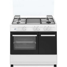 Ducati Cucina a Gas 4 Fuochi Forno Elettrico con Grill 90x60 cm Bianco SD490WE