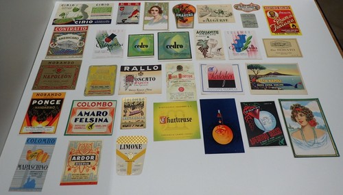 Lotto etichette vino - etichette, liquore
