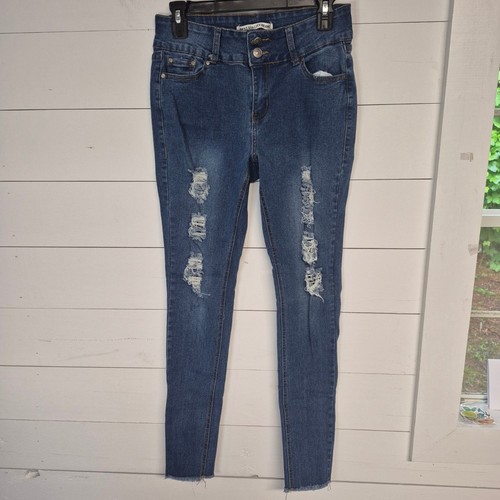 Jeans denim blu vita media