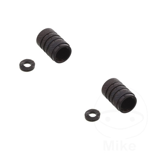 Valve cap set aluminium black - set,