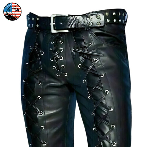 Pantalone uomo nero vera - , pelle