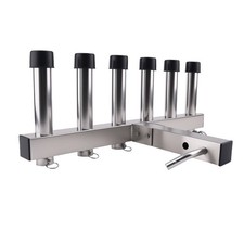 Porta Canna da Pesca Regolabile per Ricevitore Gancio 2" 6 Link Tubo Acciaio Inox