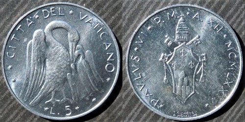 Vatican city lire 1974 - 5,