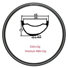 Cerchio carbonio bici 29er MTB XC 45x25mm asimmetrico tubeless UD anello lucido opaco