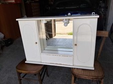 SPECCHIERA BIANCA DA BAGNO IN LEGNO CON 2 PUNTI LUCE