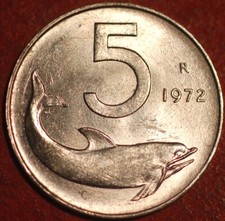 Italy 5 Lire 1972 KM# 92