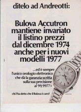 PUBBLICITA' ADVERTISING -OROLOGIO BULOVA ACCUTRON-1977  PUBBLICITA VINTAGE
