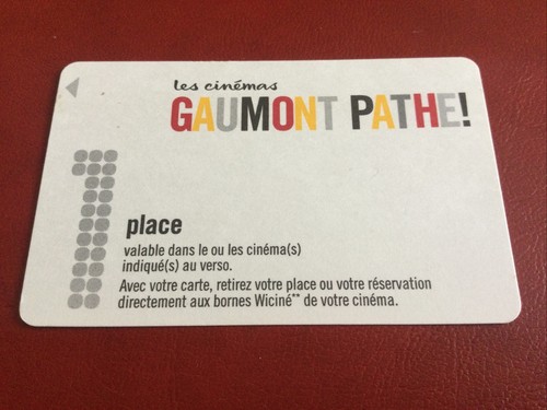 Telecarte carte cinema - carte,